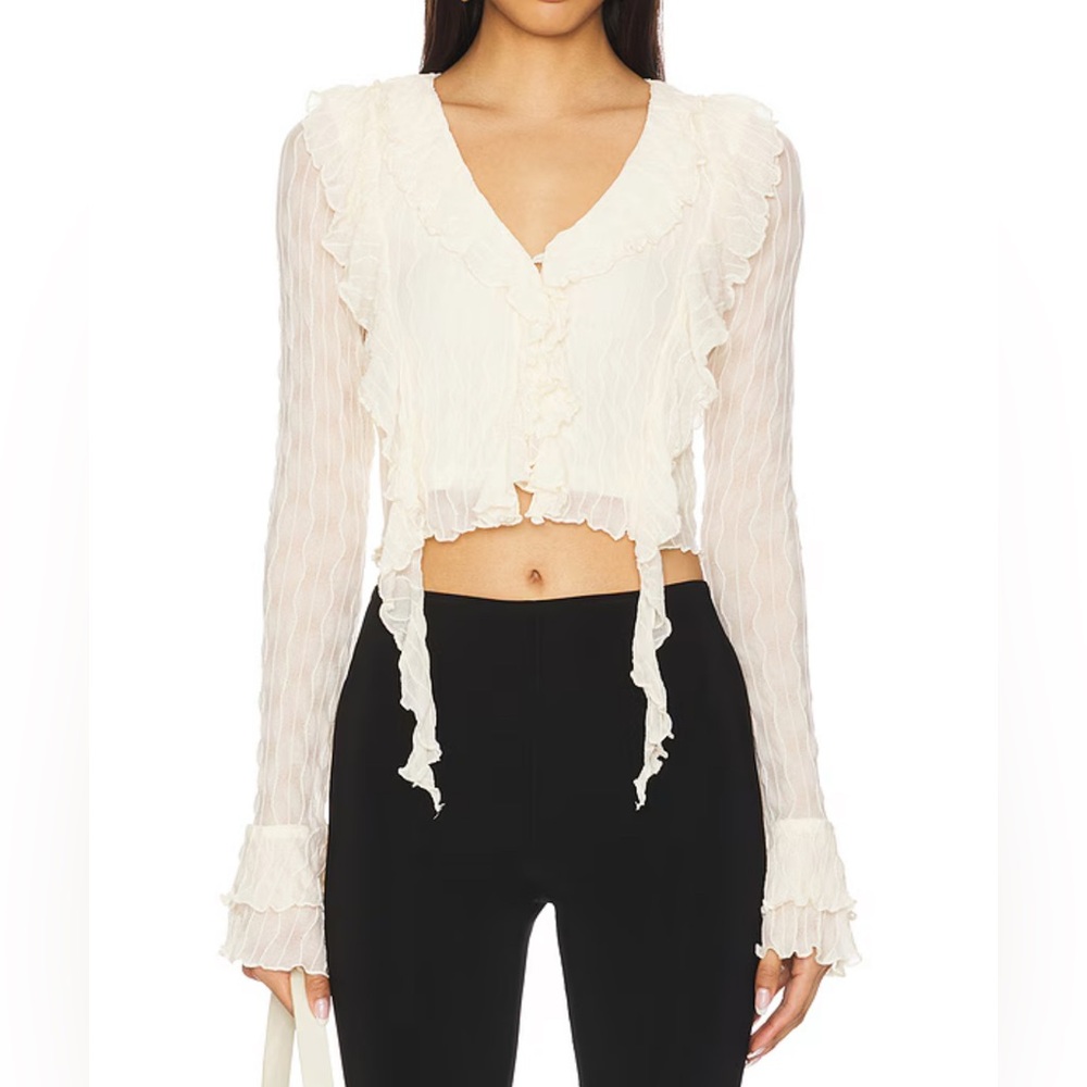 NWOT: MORE TO COME (Revolve): Lennox Top in Ivory - Size XS